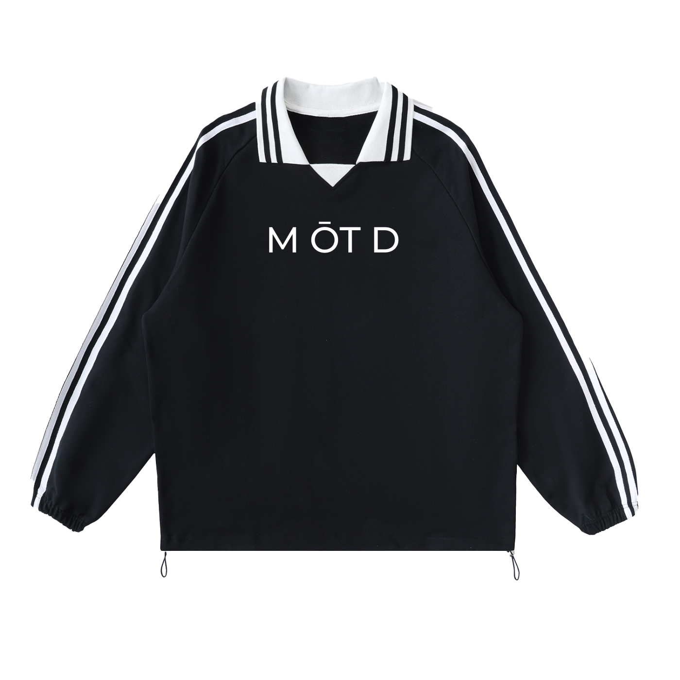M ŌT D™ Striped Lapel Collar Sweatshirt