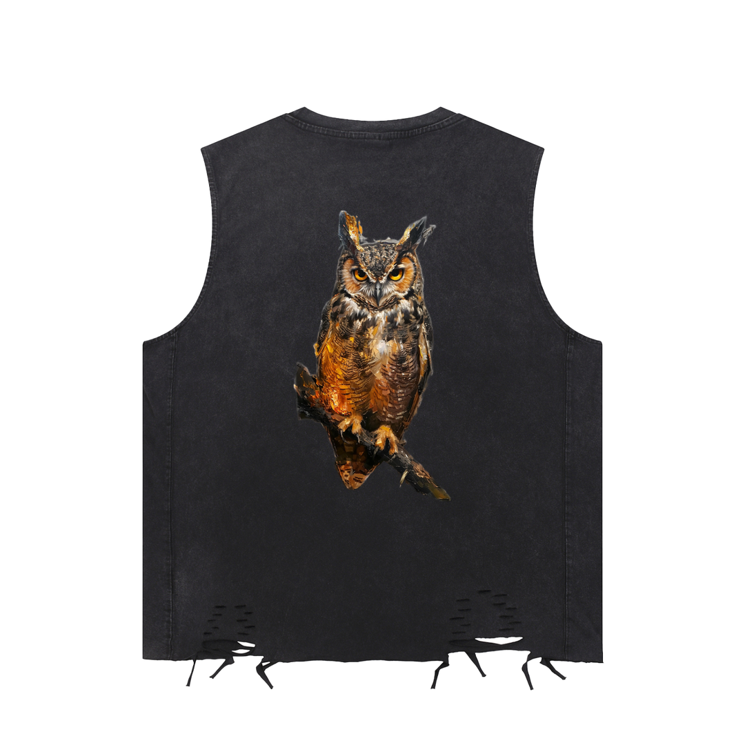 M ŌT D™ Snow Washed Raw Hem Tank Top