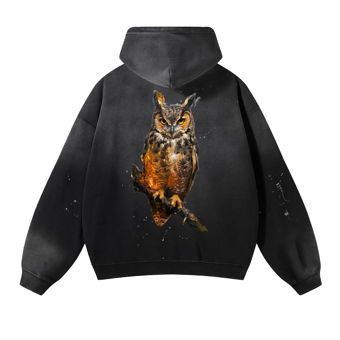 M ŌT D™ Vintage Washed Frayed Fleece Hoodie