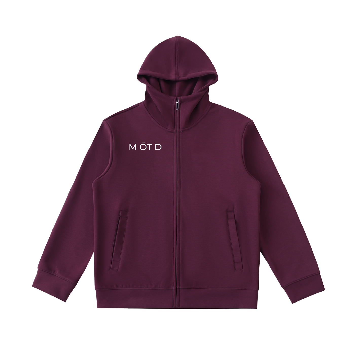 M ŌT D™ Essential Heavyweight High Neck  Zip-Up Hoodie