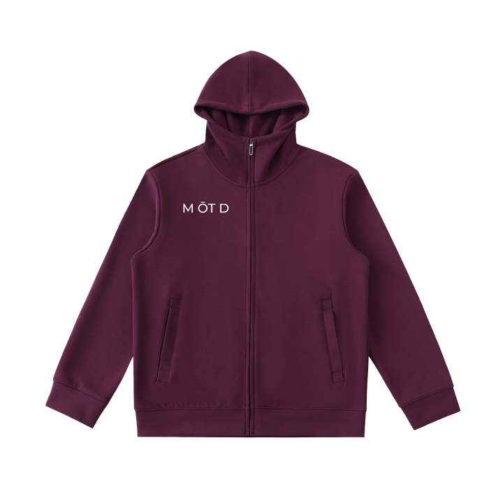 M ŌT D™ Essential Heavyweight High Neck  Zip-Up Hoodie