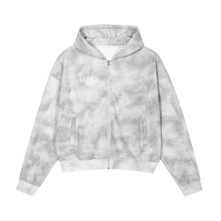 M ŌT D™ Washed Zip Up Fleece Hoodie