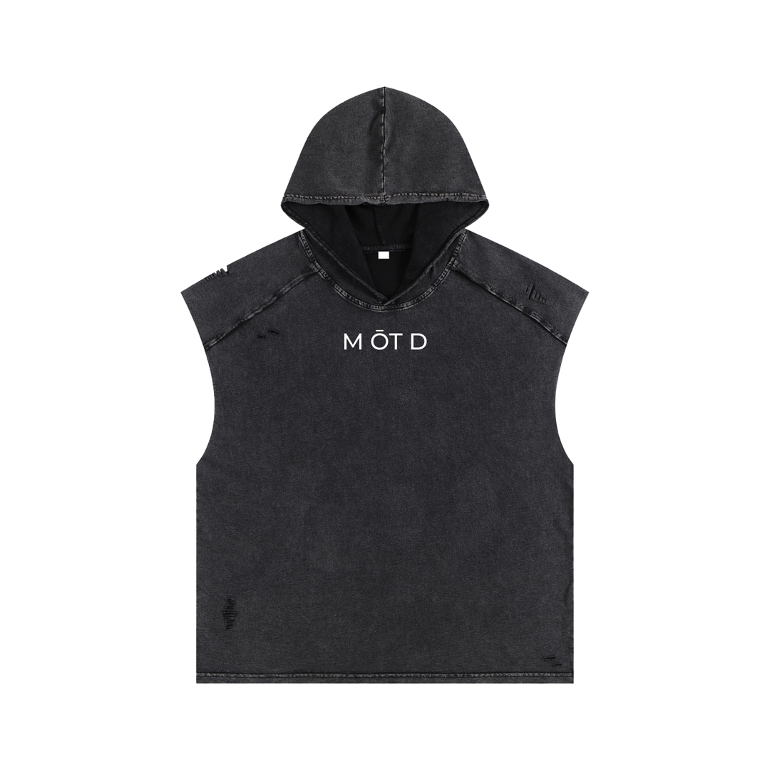M ŌT D™ Snow Washed Boxy Hooded Tank Top