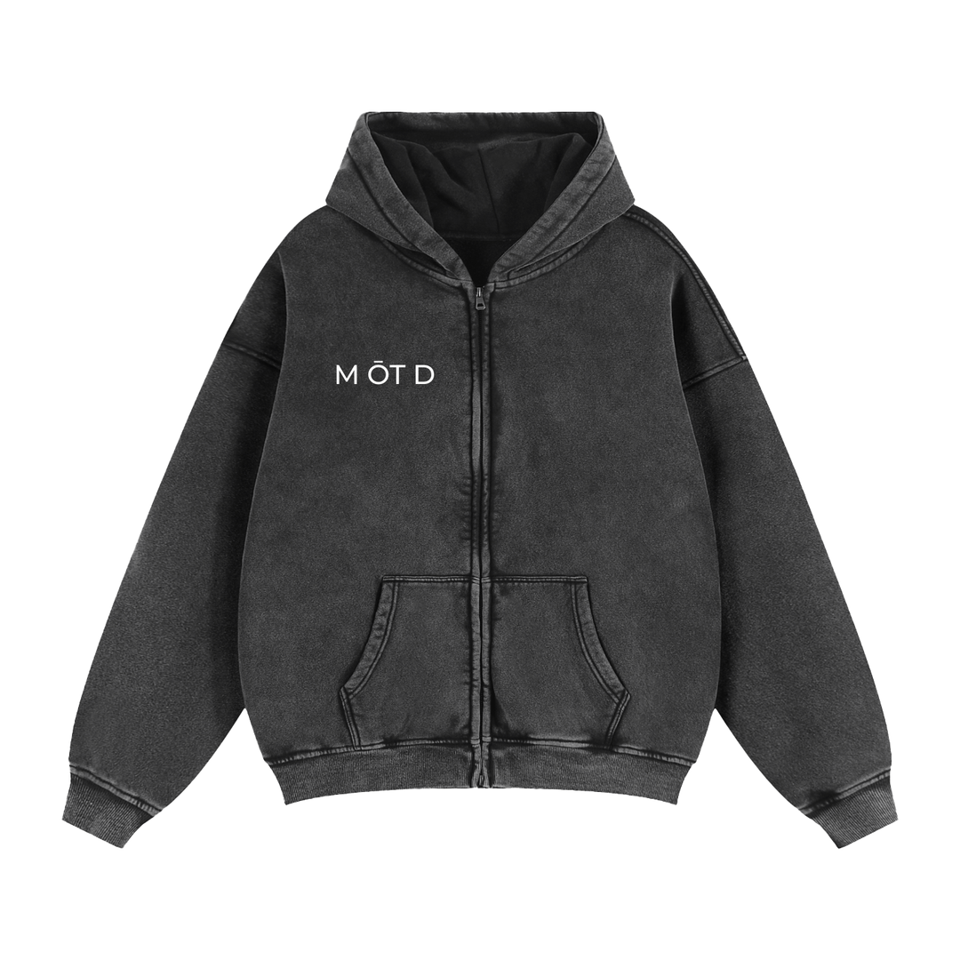 M ŌT D™ Zip-Through Boxy Fleece Hoodie