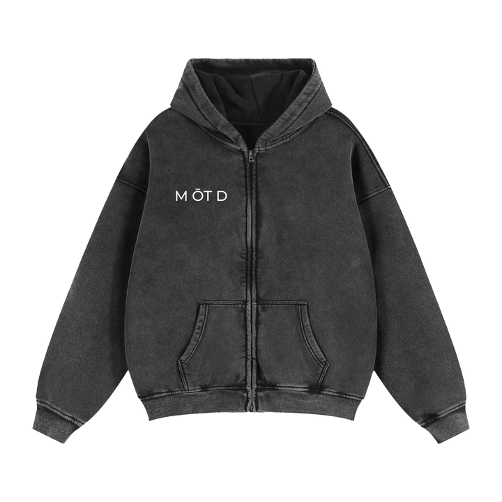M ŌT D™ Zip-Through Boxy Fleece Hoodie