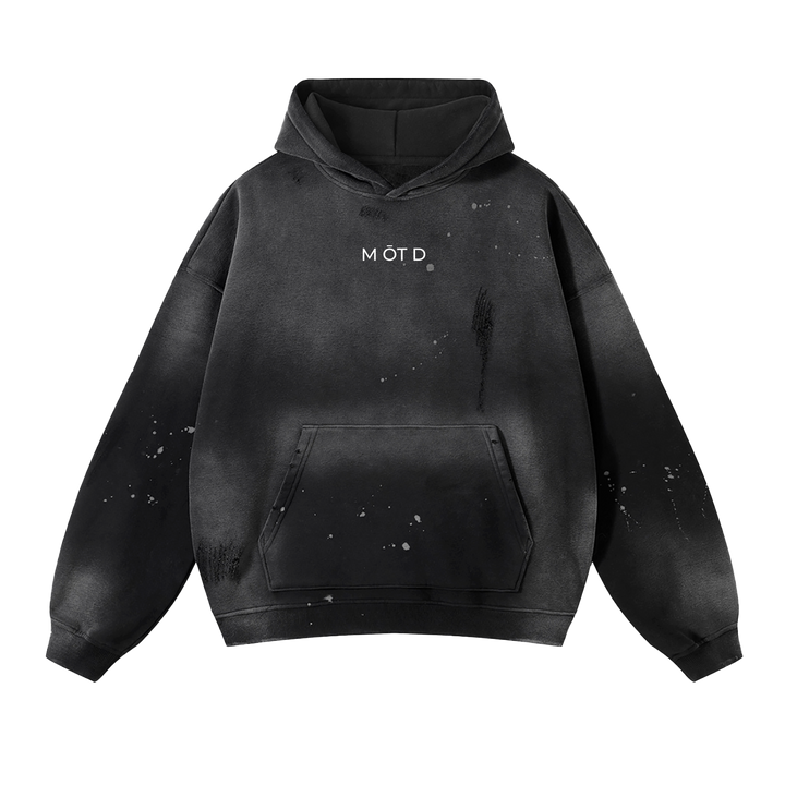 M ŌT D™ Vintage Washed Frayed Fleece Hoodie