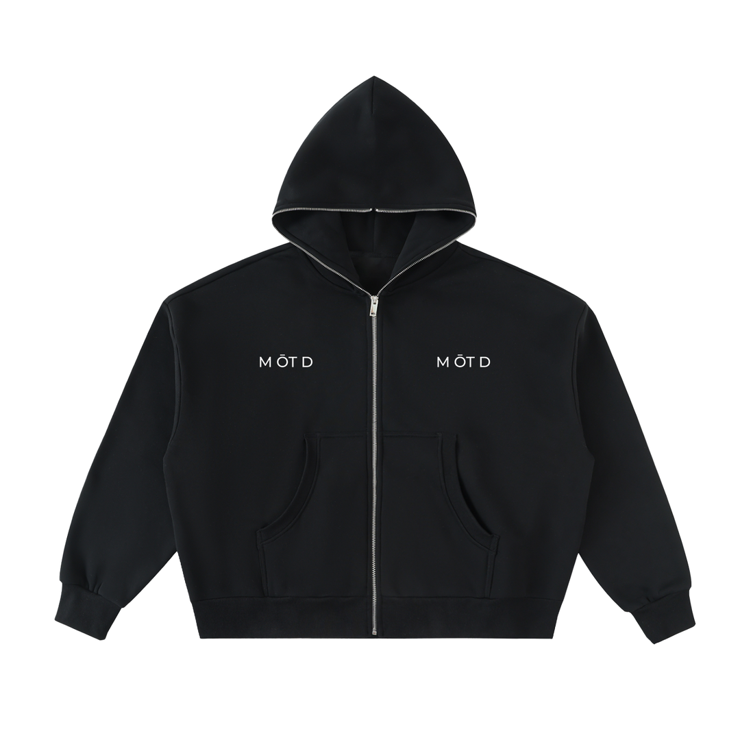 M ŌT D™  Fleeced Full-Zip Boxy Hoodie