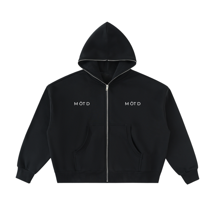 M ŌT D™  Fleeced Full-Zip Boxy Hoodie