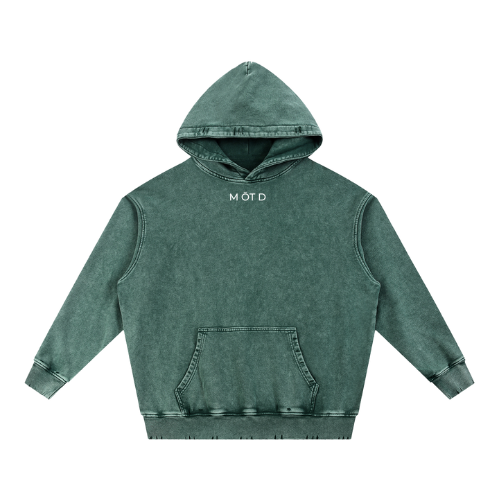 M ŌT D™ Snow Wash Hand-Frayed Heavyweight  Hoodie