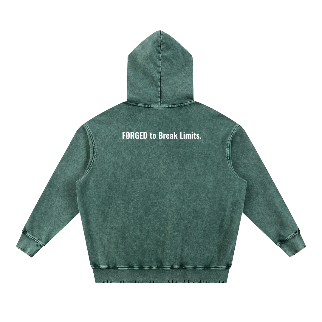 M ŌT D™ Snow Wash Hand-Frayed Heavyweight  Hoodie