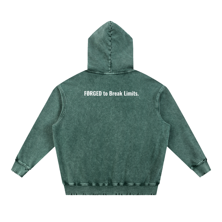 M ŌT D™ Snow Wash Hand-Frayed Heavyweight  Hoodie