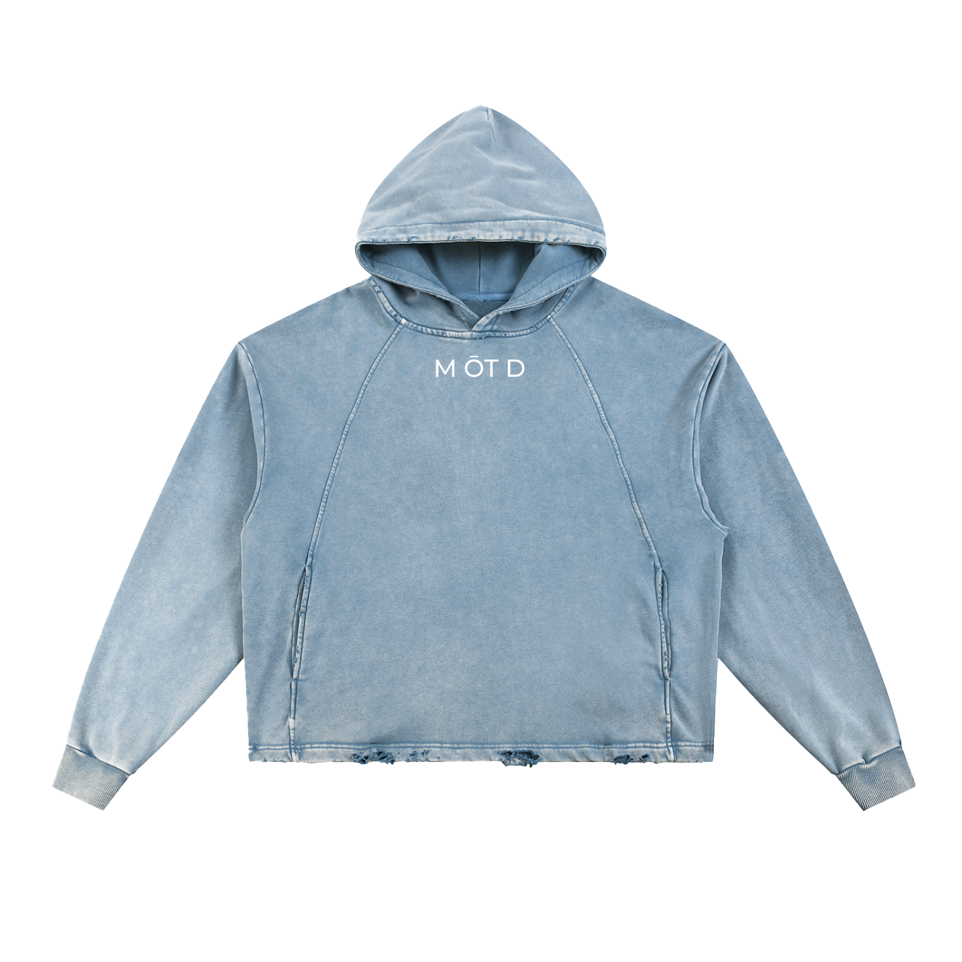 M ŌT D™ Vintage Washed Frayed-Hem Hoodie — alt view