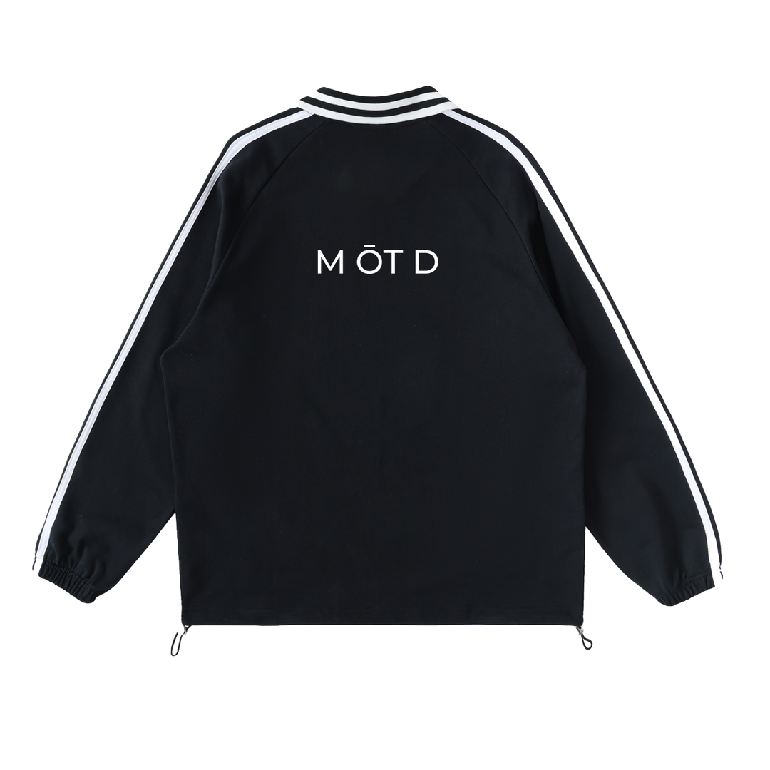 M ŌT D™ Striped Lapel Collar Sweatshirt