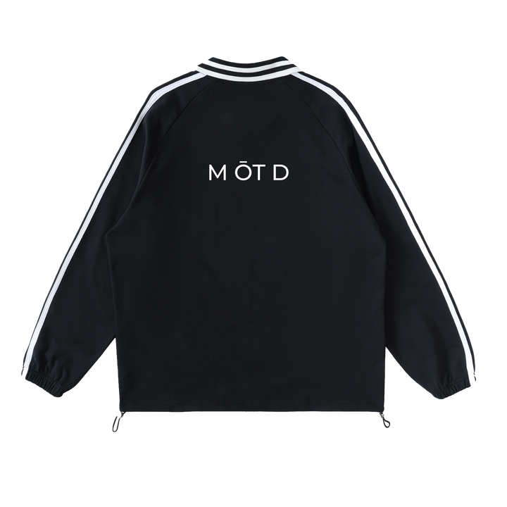 M ŌT D™ Striped Lapel Collar Sweatshirt