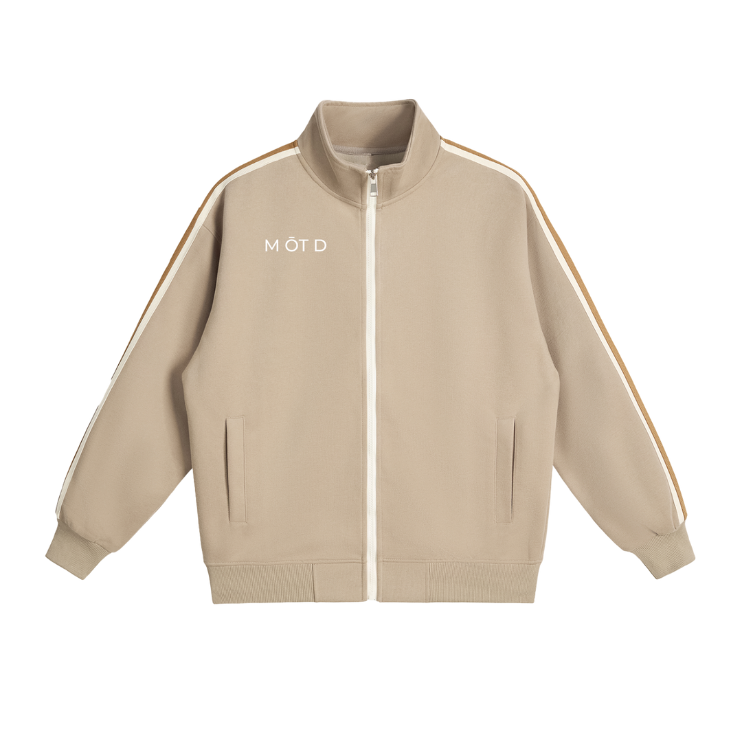 M ŌT D™  Contrast Side-Stripe Stand Collar  Jacket