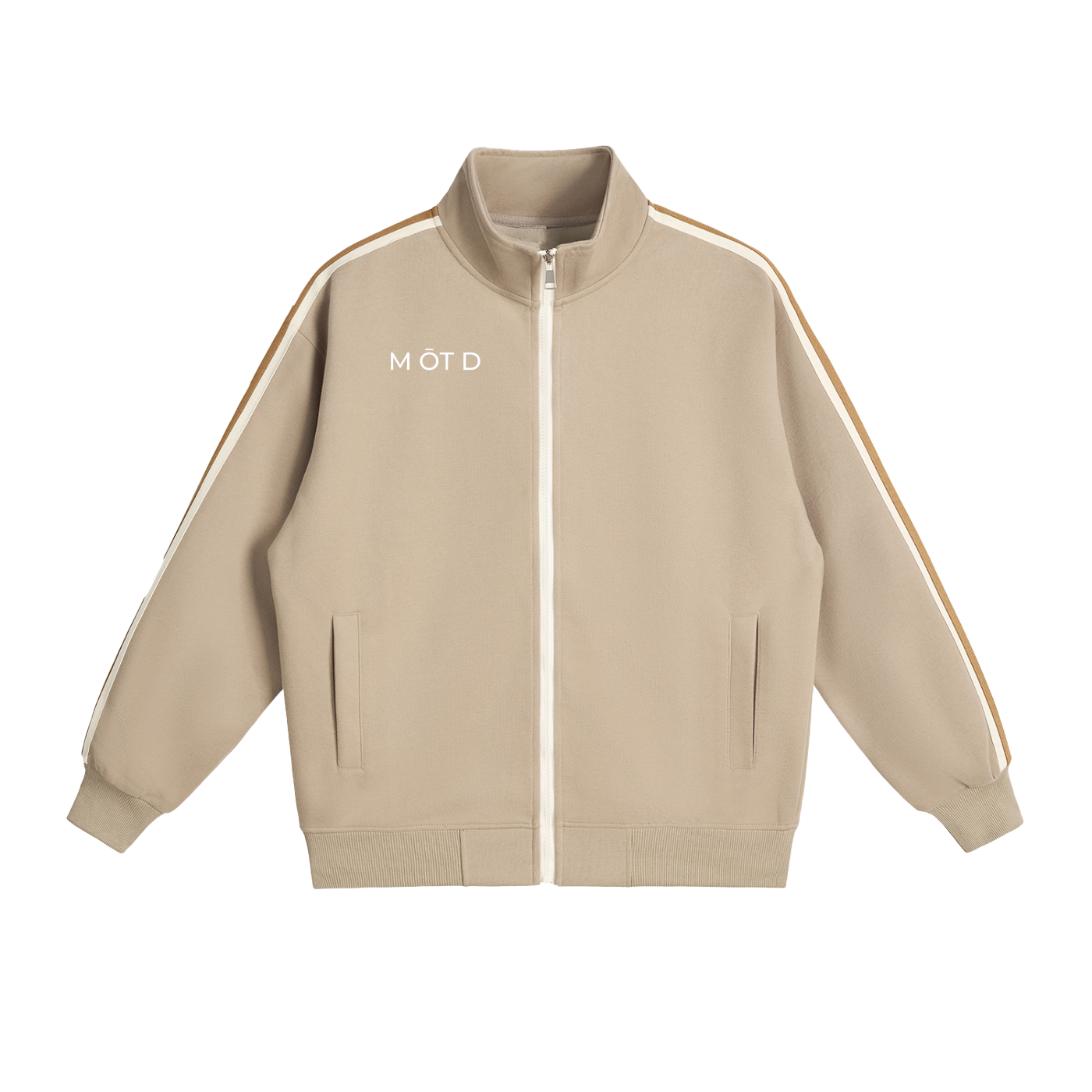 M ŌT D™  Contrast Side-Stripe Stand Collar  Jacket