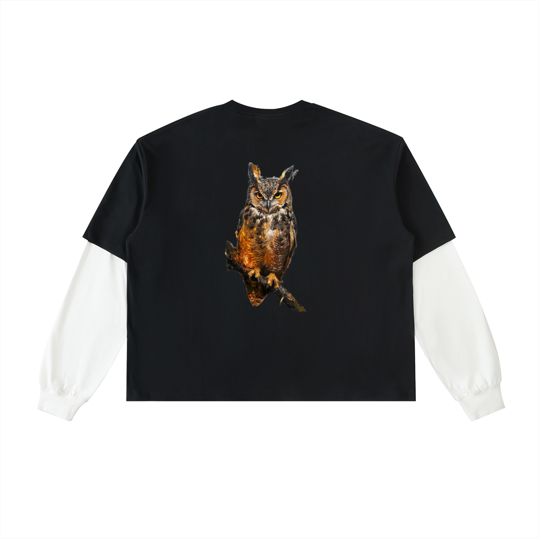 M ŌT D™ Layered Contrast Sleeve Tee