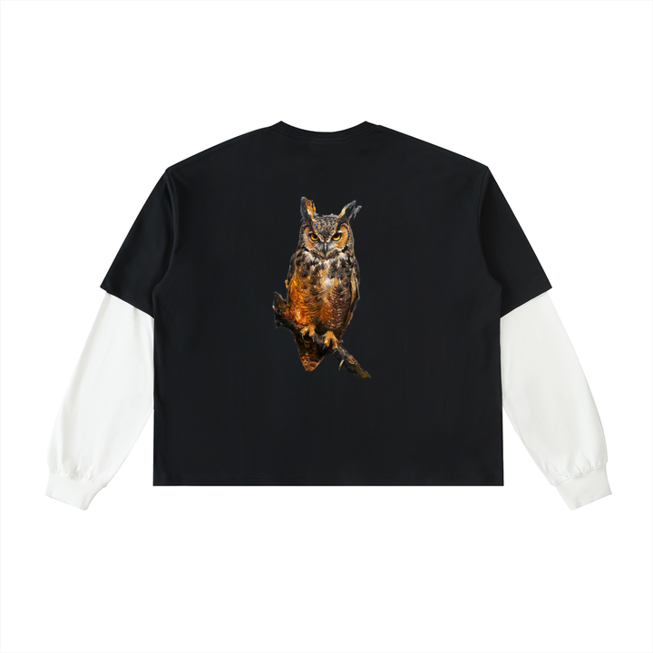 M ŌT D™ Layered Contrast Sleeve Tee