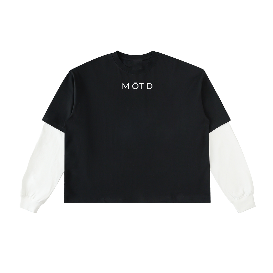 M ŌT D™ Layered Contrast Sleeve Tee