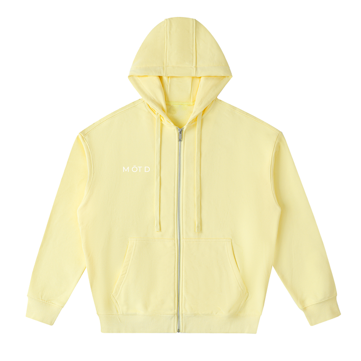 M ŌT D™ Drop Shoulder Zip Up Hoodie