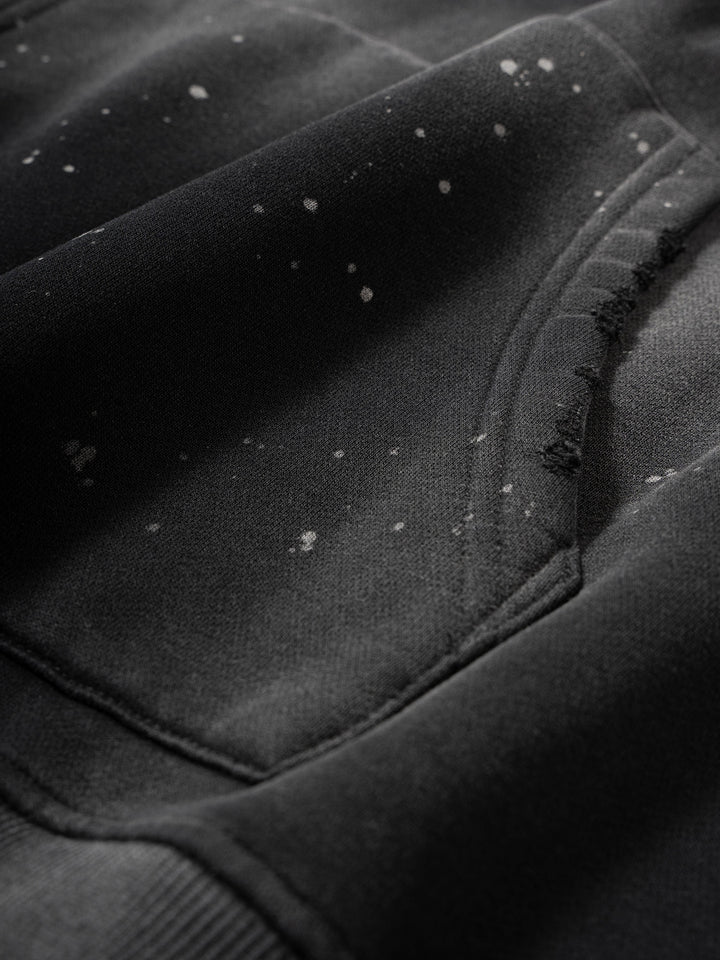 M ŌT D™ Vintage Washed Frayed Fleece Hoodie